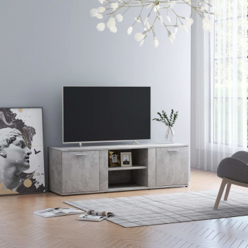 Comodă TV, gri beton, 120 x 34 x 37 cm, PAL - Img 1