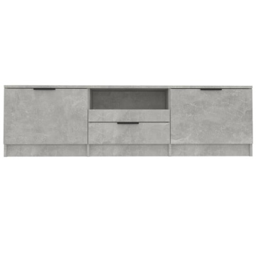 Comodă TV, gri beton, 140x35x40 cm, lemn prelucrat - Img 4