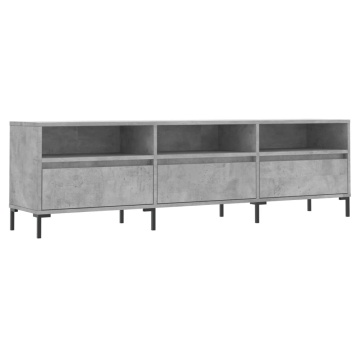 Comodă TV, gri beton, 150x30x44,5 cm, lemn prelucrat - Img 2