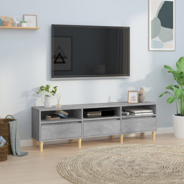 Comodă TV, gri beton, 150x30x44,5 cm, lemn prelucrat - Img 1