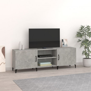 Comodă TV, gri beton, 150x30x50 cm, lemn compozit - Img 1