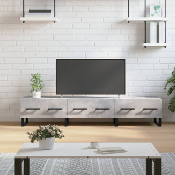 Comodă TV, gri beton, 150x36x30 cm, lemn prelucrat - Img 1