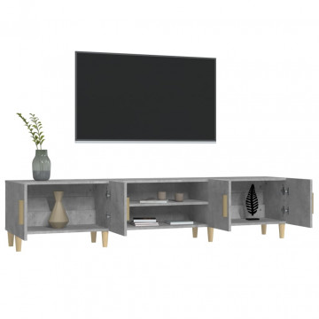 Comodă TV, gri beton, 180x31,5x40 cm, lemn prelucrat - Img 8