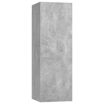 Comodă TV, gri beton, 30,5x30x90 cm, lemn prelucrat - Img 2