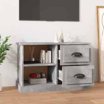 Comodă TV, gri beton, 73x35,5x47,5 cm, lemn prelucrat - Img 3