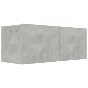 Comodă TV, gri beton, 80 x 30 x 30 cm, PAL - Img 2