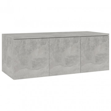 Comodă TV, gri beton, 80 x 34 x 30 cm, PAL - Img 2