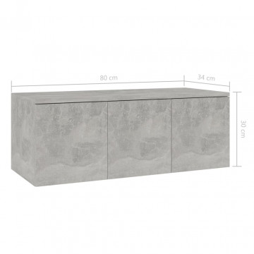 Comodă TV, gri beton, 80 x 34 x 30 cm, PAL - Img 7