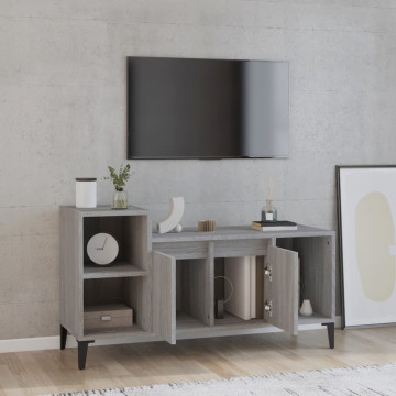 Comodă TV, gri sonoma, 100x35x55 cm, lemn prelucrat - Img 2