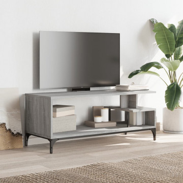Comodă TV, gri sonoma, 102x40x41 cm, lemn și oțel - Img 3