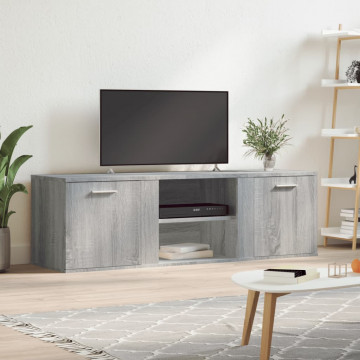 Comodă TV, gri sonoma, 120x34x37 cm, lemn prelucrat - Img 1