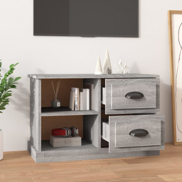 Comodă TV, gri sonoma, 73x35,5x47,5 cm, lemn prelucrat - Img 3