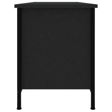 Comodă TV, negru, 102x35x45 cm, lemn prelucrat - Img 5