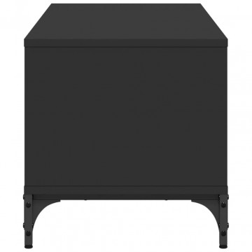 Comodă TV negru 102x40x41 cm lemn și oțel vopsit electrostatic - Img 5