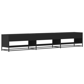 Comodă TV, negru, 270x40x46 cm, lemn prelucrat - Img 5