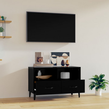 Comodă TV, negru, 80x36x50 cm, lemn prelucrat - Img 3