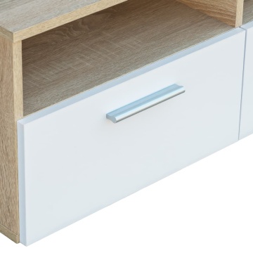 Comodă TV, PAL, 95 x 35 x 36 cm, culoarea stejarului și alb - Img 4