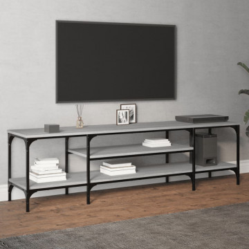 Comodă TV, sonoma gri, 161x35x45 cm, lemn prelucrat & fier - Img 3