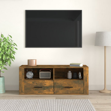 Comodă TV, stejar fumuriu, 100x35x40 cm, lemn prelucrat - Img 3