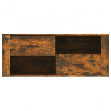 Comodă TV, stejar fumuriu, 100x35x40 cm, lemn prelucrat - Img 5