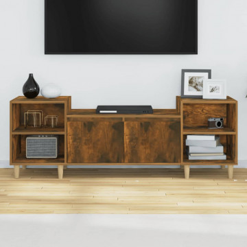 Comodă TV, stejar fumuriu, 160x35x55 cm, lemn prelucrat - Img 3