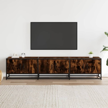 Comodă TV, stejar fumuriu, 180x35x41 cm, lemn prelucrat - Img 3