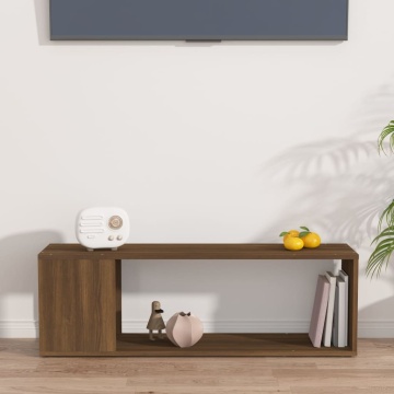 Comodă TV, stejar maro, 100x24x32 cm, lemn prelucrat - Img 3