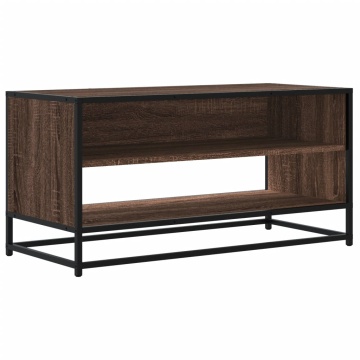 Comodă TV, stejar maro, 91x40x46 cm lemn prelucrat și metal - Img 2