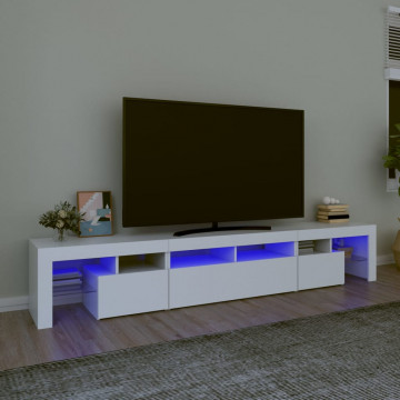 Comode TV cu lumini LED, alb2，30x36,5x40 - Img 1