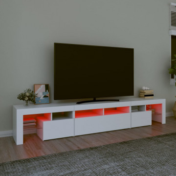 Comode TV cu lumini LED, alb2，30x36,5x40 - Img 8