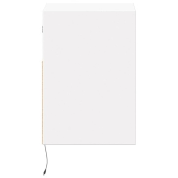 Comode TV de perete cu lumini LED, 2 buc., alb, 41x31x45 cm - Img 6