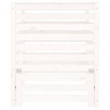 Compostor, alb, 82,5x82,5x99,5 cm, lemn masiv de pin - Img 8