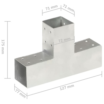 Conector de grindă, formă T, 71 x 71 mm, metal galvanizat - Img 5