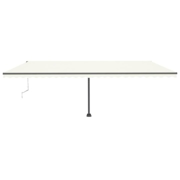Copertină automată cu LED & senzor vânt, crem, 600x300 cm - Img 3