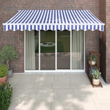 Copertina automată retractabilă, albastru și alb, 3,5x2,5 m - Img 1