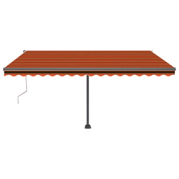 Copertină automată senzor vânt&LED, portocaliu&maro, 400x300 cm - Img 3