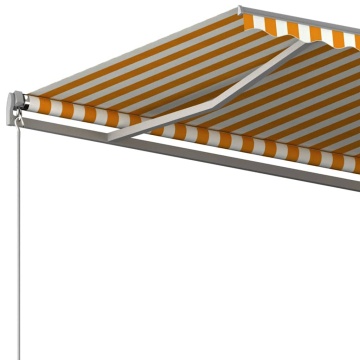 Copertină autonomă retractabilă automat galben&alb 400x300 cm - Img 8