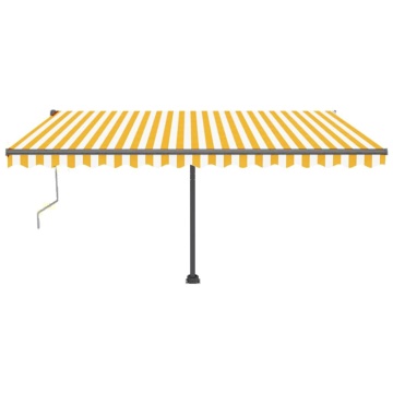 Copertină autonomă retractabilă automat galben&alb 400x350 cm - Img 2