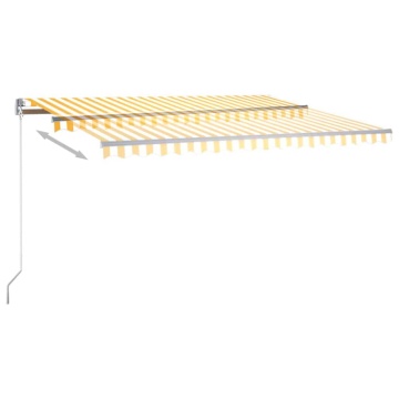 Copertină autonomă retractabilă automat galben&alb 400x350 cm - Img 8