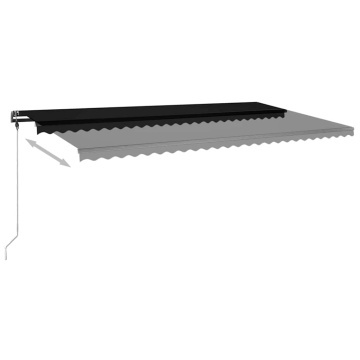 Copertină autonomă retractabilă manual, antracit, 600x300 cm - Img 8