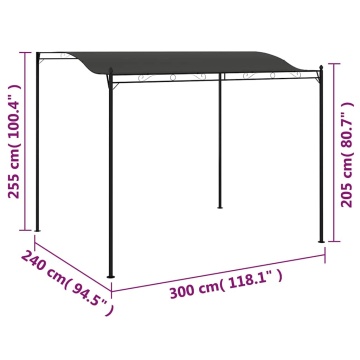 Copertină de soare, antracit, 3 x 2,5 m - Img 7