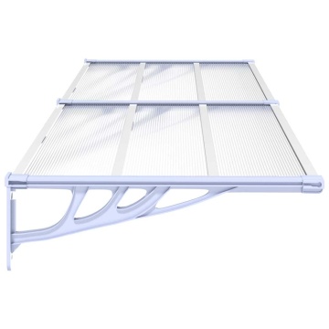 Copertină de ușă, gri și transparent, 239x90 cm, policarbonat - Img 4