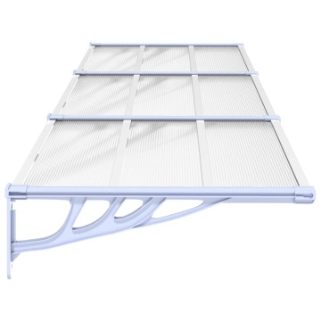Copertină de ușă, gri și transparent, 297,5x90 cm, policarbonat - Img 4