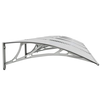 Copertină de ușă, gri și transparent, 350x75 cm, policarbonat - Img 7
