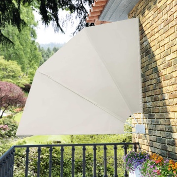 Copertină laterală pliabilă de balcon, crem, 210x210 cm - Img 1