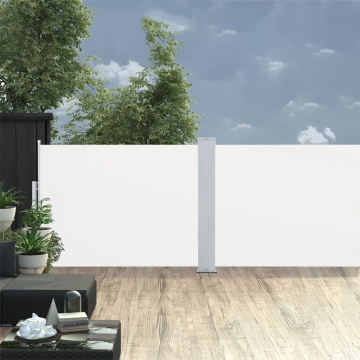 Copertină laterală retractabilă, crem, 120 x 1000 cm - Img 1