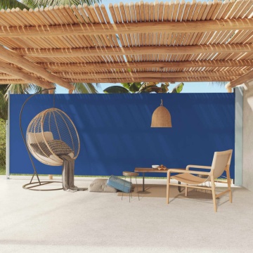Copertină laterală retractabilă de terasă, albastru, 200x600 cm - Img 1