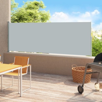 Copertină laterală retractabilă de terasă, gri, 200x500 cm - Img 1