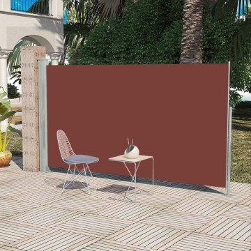 Copertină laterală retractabilă de terasă, maro, 160x300 cm - Img 1