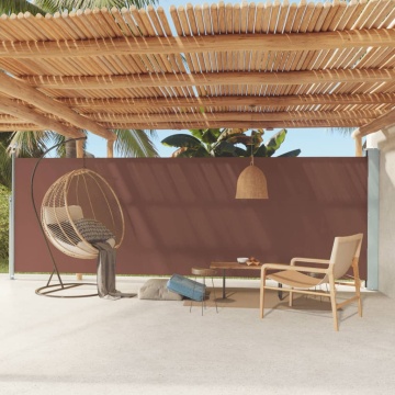 Copertină laterală retractabilă de terasă, maro, 180x600 cm - Img 1